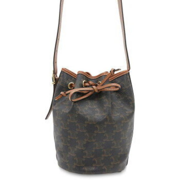 Celine Triomphe Drawstring Shoulder Bag Leather - Picture 1 of 8